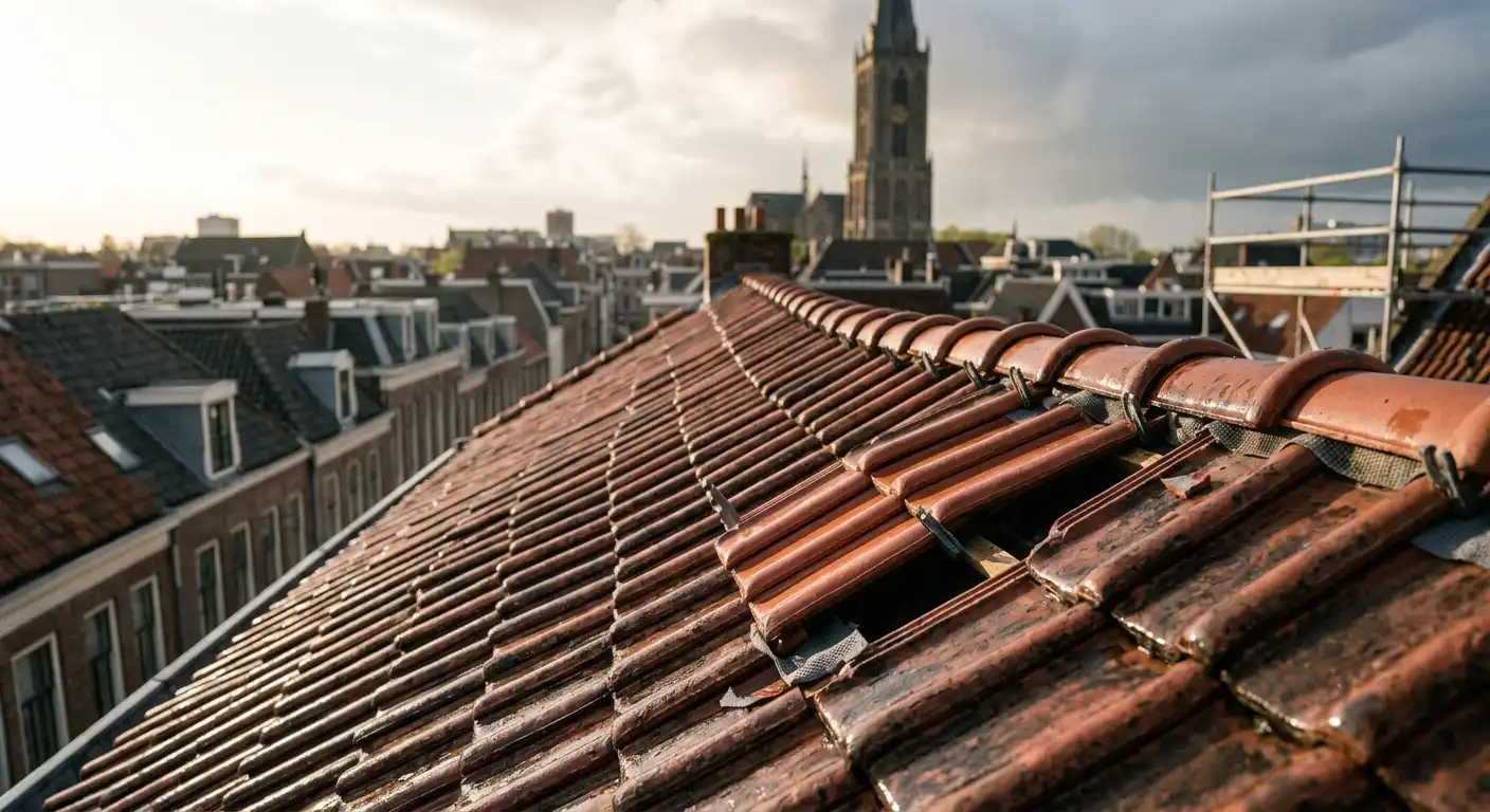 Stormschade aan het dak hersteld binnen 24 uur in Vleuten